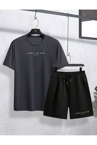 viperkombin Paris Oversize T-Shirt and Shorts Set - 2-Piece Combination