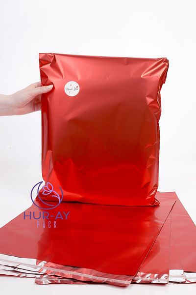 HUR-AY PACK LUX Κόκκινο Μεταλλικό Τσαντάκι Δώρου 35x50 cm - 10 Τεμάχια