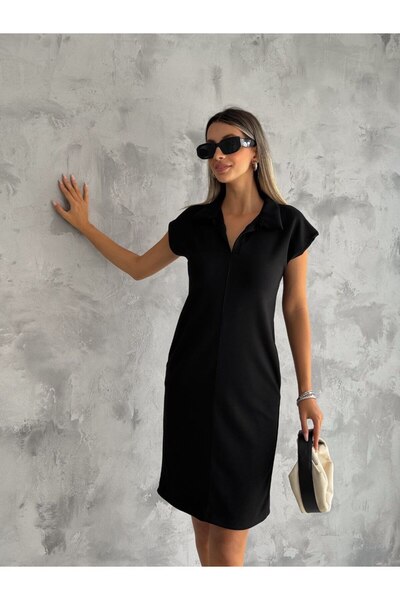 Belle Perre Rochie midi din țesătură modal cu buzunare