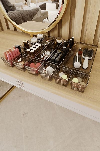 Meleni Home Set organizator sertar 14 piese - Organizator de birou multifuncțional negru
