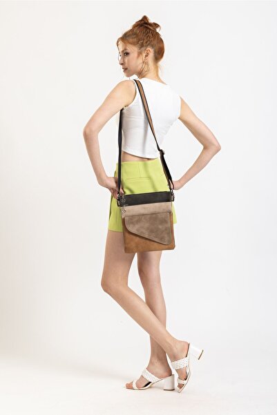 MESCHAIN Kadın A Kalite 3 Iç Bölmeli 2 Yan Gözlü Uzun Kol Askılı Çapraz El Ve...