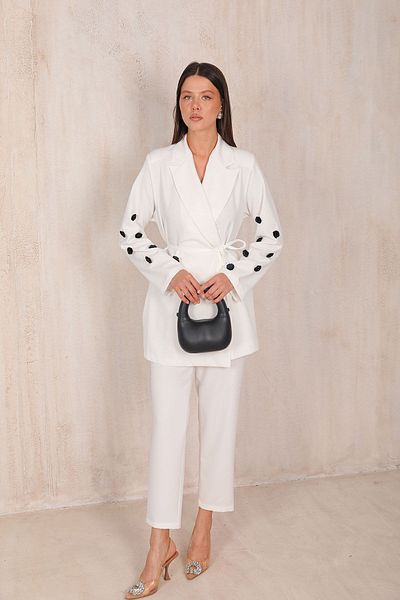 Melike Tatar 32-2089 Model White Floral Patterned Set