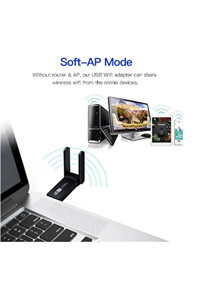 Aırstorr AC1300 Mbps Usb 3.0 Adaptör Çift Bantlı Kablosuz Wifi Alıcı
