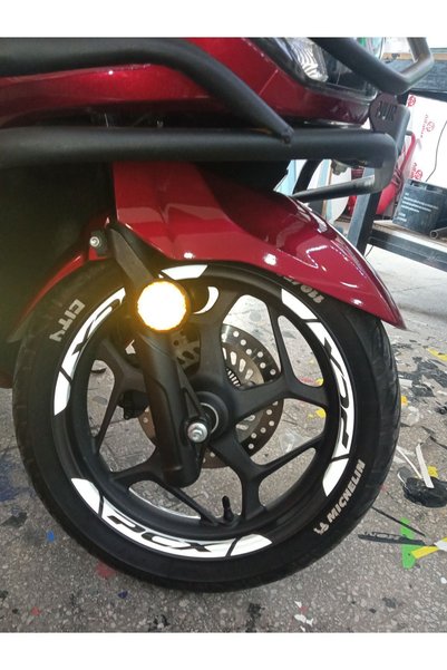 Generic Brand Honda Pcx Compatible White Cut Rim Strip Sticker
