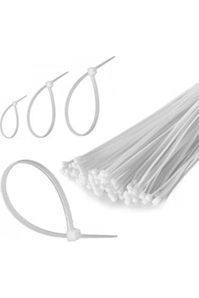 Genel Markalar Kablo Bağı Plastik Cırt Kelepçe 3,6x300mm Beyaz 100 Adet