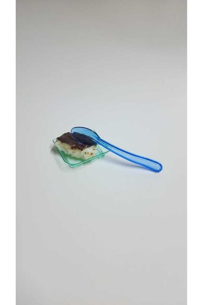 Evinizin Yardımcısı Plastik Tatlı & Dondurma Kaşıgı 12.5 Mm 50 Adet Mavi