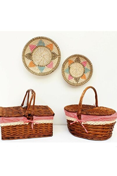 Sever Hasır piknik sepeti dikdörtgen