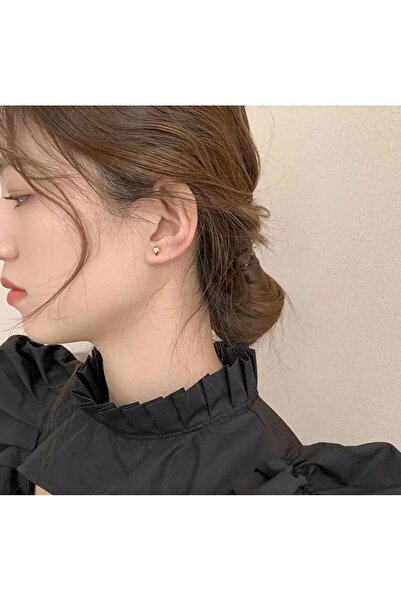 AURRARİ Kadın 2'li Gold Damla Küpe Çift Kullanım