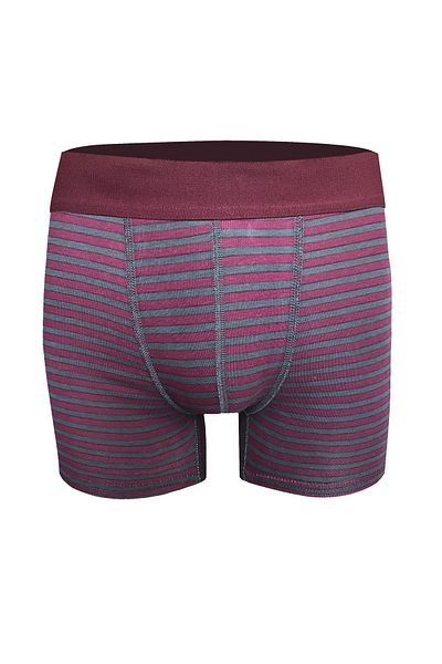 darkzone Men's Claret Red Stripe Patterned Boxers