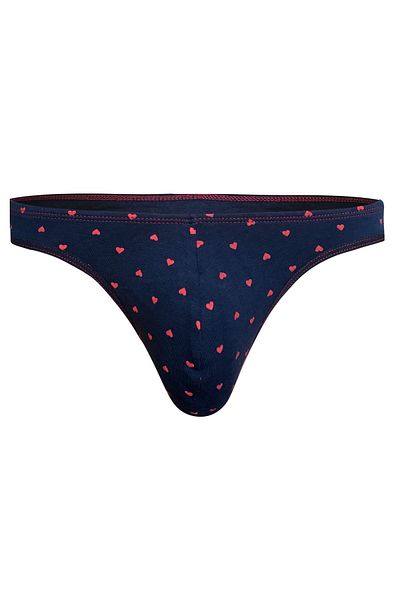 darkzone Men's Heart Patterned Navy Blue Cotton String