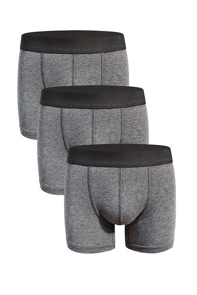 darkzone Ανδρικά μποξεράκια Anthracite 3 Pack Cotton Lycra
