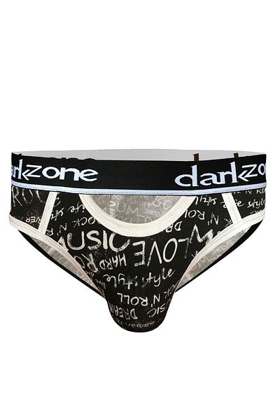 darkzone Ανδρικό ανοιχτό μπροστινό ελαστικό μαύρο slip με μοτίβο κειμένου
