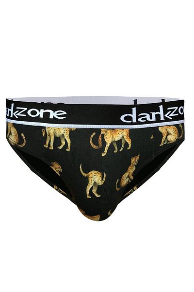 darkzone Ανδρικό slip από βαμβακερό ανθρακί με σχέδιο Tiger