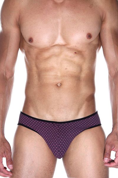 darkzone Men's Lycra Geometric Patterned Claret Red Slip