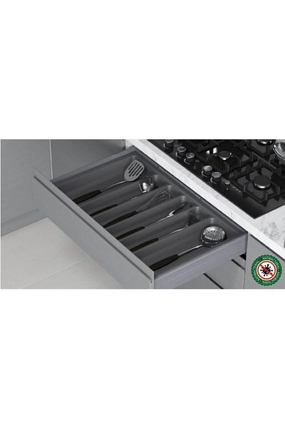 STARAX Gray 4 Compartment Plastic Ladle - Drawer Inside (S-2687-G)