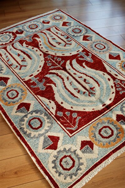 Loop Rugs Yeni Dokuma Doğal Kök Boyalı, %100 Yün, El Dokuma Uşak Halısı - 150...