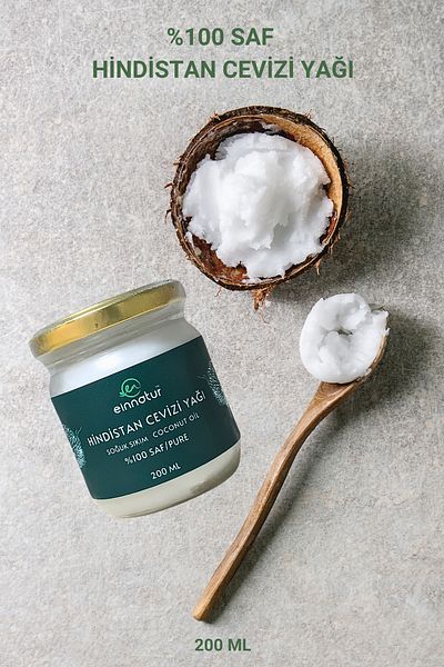 EinNatur 200 Ml 100% Pure Coconut Oil - Cold Pressed, Coconut Oil