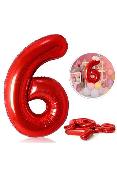 MFM 6 Years Red 100 cm Foil Balloon