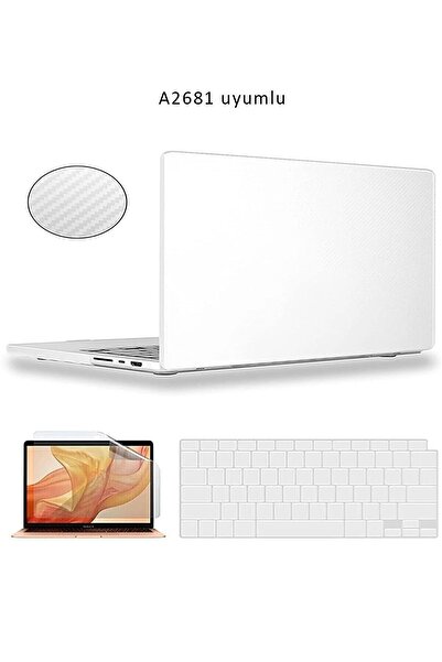 TEKNETSTORE Macbook Pro 13 Inç M2 Çip A2338 / A2686 Tam Uyumlu Alt Üst Kılıf Klavye Kılıfı Ekran Koruyucu