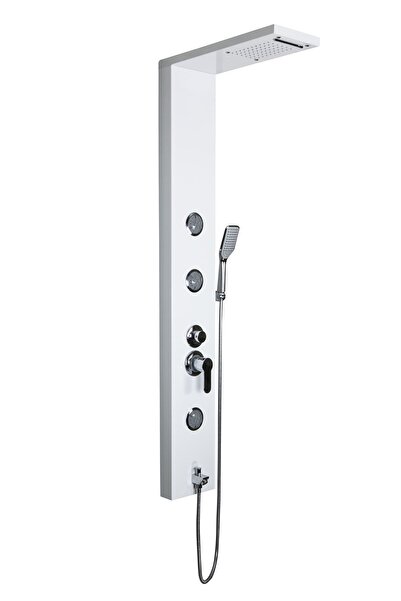 SAM BANYO Sam Fırat Beyaz Masajlı Duş Paneli, Duş Kolonu, Robot Duş, Duş Fiskiyesi, Duş