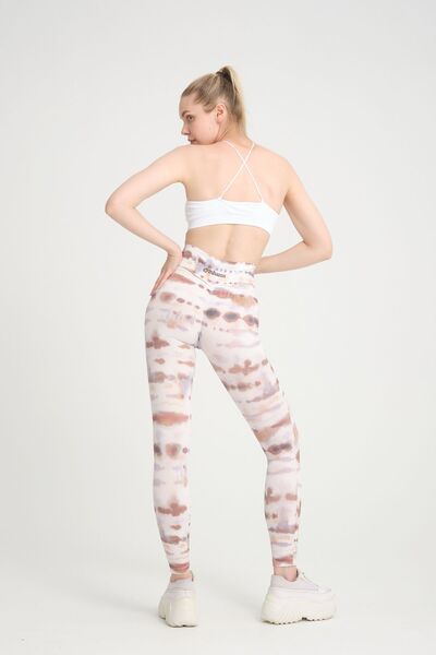 gymhams Colanți sport pushup cu talie înaltă - șolduri cu vopsea cravată, adunate și modelate