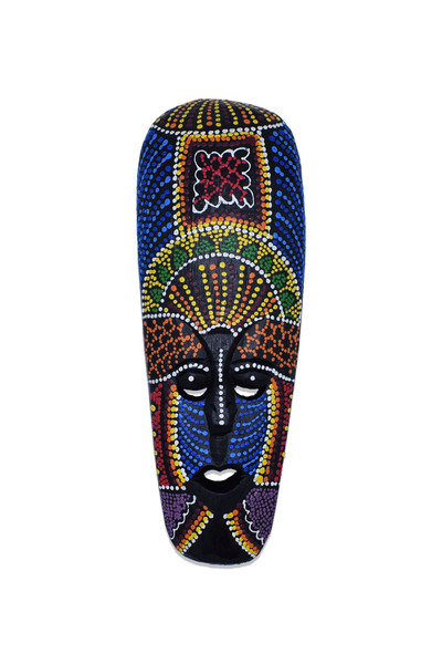Hedicaret Aborjin Mask 30 cm Ahşap Duvar Dekoru Maske