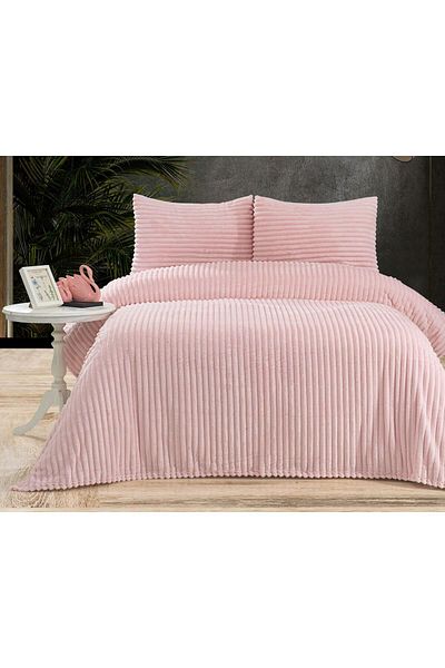 BALADI HOME High Quality Rabbit Plush Blanket - Double (Set 3 Pieces) + 2 Pillows
