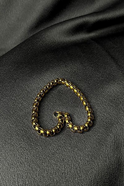 MOONİ ACCESSORİES Çelik Örgü Tasarım Gold Altın Renk 6.5mm 316l Zincir 20cm B...