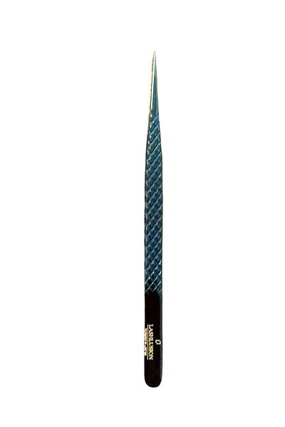 Lashlusion Blue Steel Lightweight Wolume Tweezers - Stainless Body, Straight Silk Eyelash Separation Tweezers