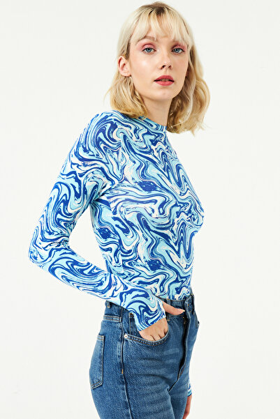 Bukamiss Body de damă cu marmură albastră - Detaliu pentru gât și deget