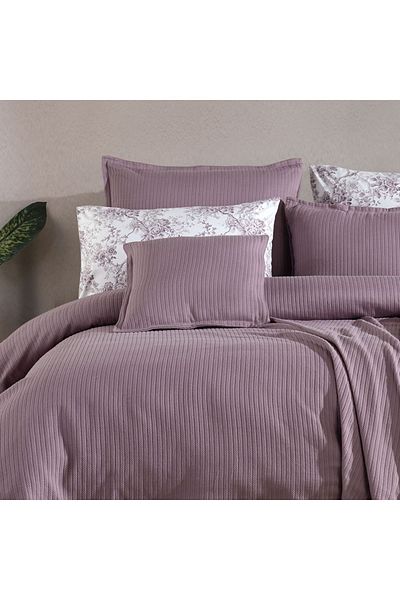 Lief Home 100% Cotton Full Set Pique Set with Sheets - Elastic, 220x230