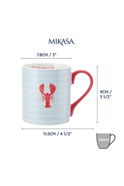 MIKASA 280ml Fine China Lobster Patterned Mug