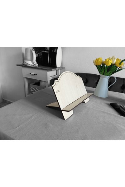 hü ma tasarım ve aksesuar Hüma Wooden Tablet Phone Holder Adjustable Book Reading Stand Stand Rahle