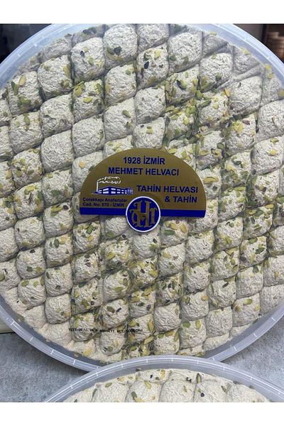 1928 MEHMET HELVACI 5 kg Tahini Halva - Pistachio, Diamond Pattern, in a Tray
