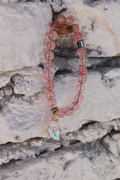 Esre Doğaltaş Takı Rose Quartz Natural Stone Love Stone Bracelet