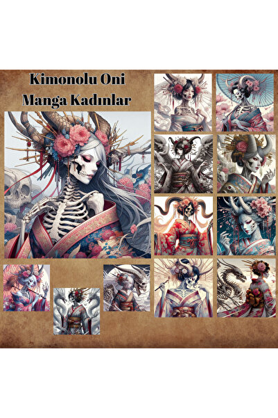 Pink Swan Craft Oni u kimonoj Manga - Žene 12 komada Scrapbook Bullet Journal...