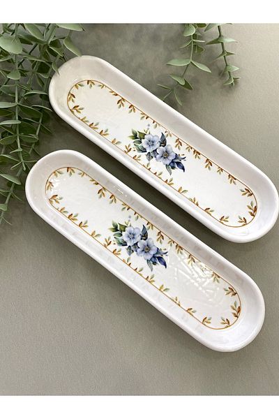 Yiğit Seramik Züccaciye Yediveren Flower - Set of 2 Olive Dish Plates
