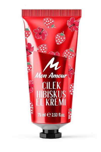 monamour Hand Cream - Strawberry and Hibiscus Colored