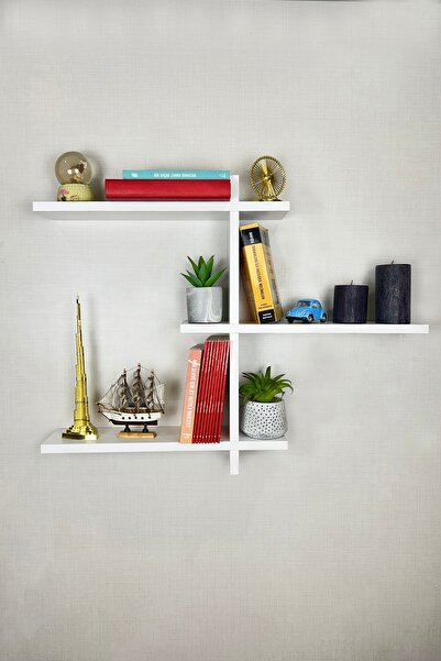 Milonsa Duvar Rafı Kitaplık Duvara Monte Kitap Rafı Modern Dekoratif Pratik Ş...
