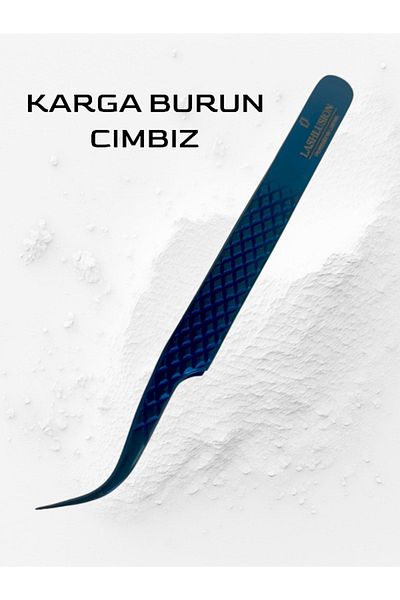 Lashlusion Blue Steel Light Body Stainless Tweezers - Full Covering Wolume with Crow Nose and Silk Eyelashes