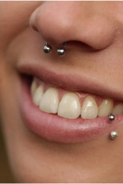 Işıl Işıl 316l Cerrahi Çelik Gümüş Renkli  5li Set Septum Piercing 5 Adet