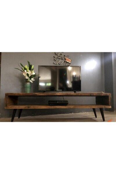 HİKİOE Ahşap Metal Ayaklı Tv Ünitesi