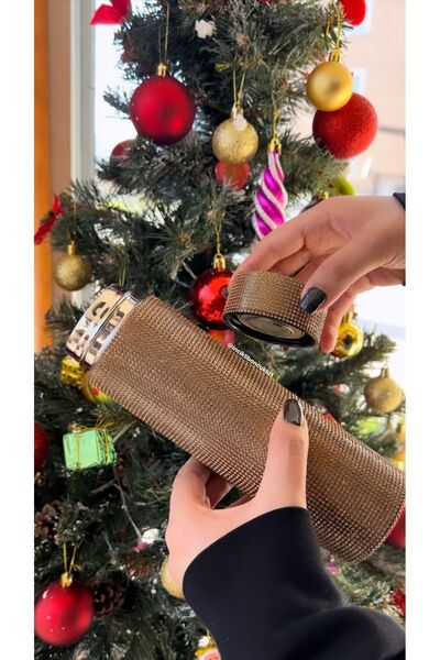 incikliboncuklu Yeni Yıl Hediyesi Paslanmaz Çelik Kristal Taşlı Termos