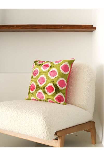 SUENO DESIGN STUDIO İpek Kadife Ikat Kırlent Kılıfı Dekoratif El Üretimi Lüks...