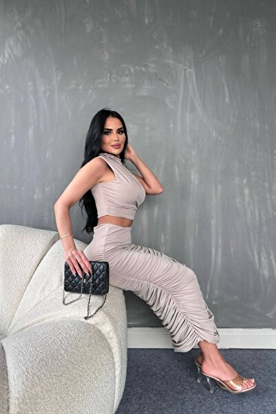 Love Fab Σετ Crop φούστα με μηδενικό μανίκι