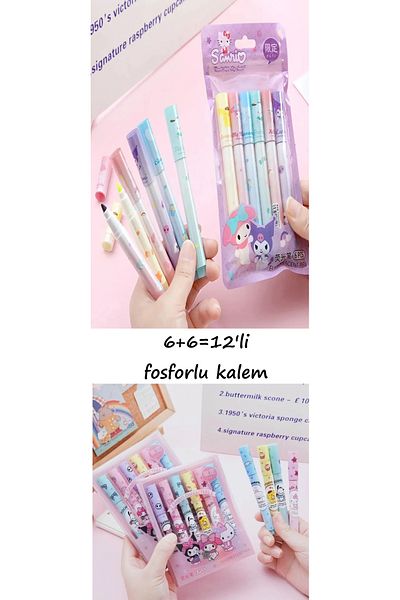 ÖZ KIRTASİYE Sanrio Kuromi 12-piece Highlighter Set