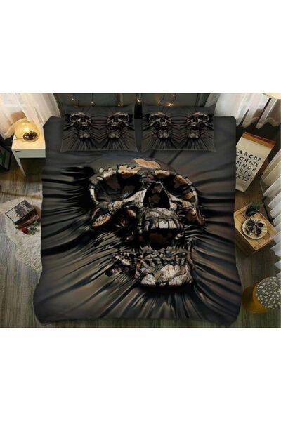 Elmas Dizayn طقم غطاء لحاف مزدوج بحجم كينج - ستان من القطن العضوي المضاد للبك...