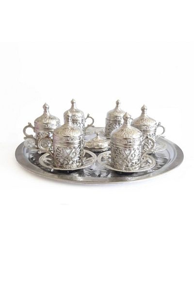LENDİ Ottoman Motif Heart Model Coffee Cup Set for 6 People