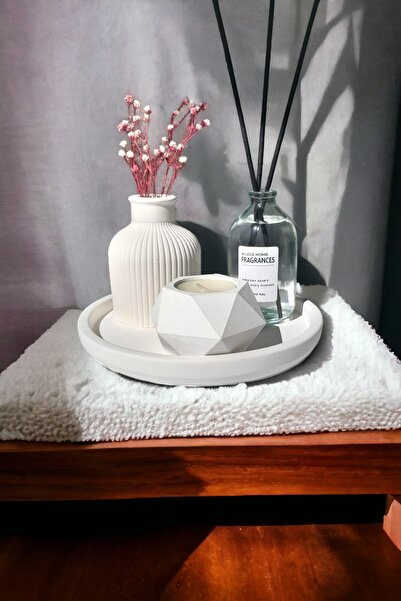 Alleza Home Decorative Geometric Candle Holder Miniature Mini Vase Fresh Soft Room Fragrance Set