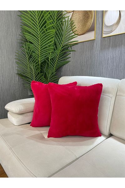 Paris Life Plush Rabbit Rabbit Throw Pillow Cover Square - Red